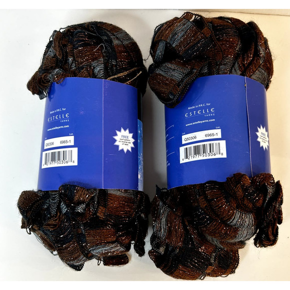 NEW Estelle Yarns Frill Seeker Stargazer (2) Ruffle Ribbon Brown Silver Black - Picture 2 of 7